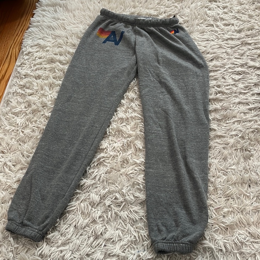 Heather grey aviator nation logo sweatpants in great condition